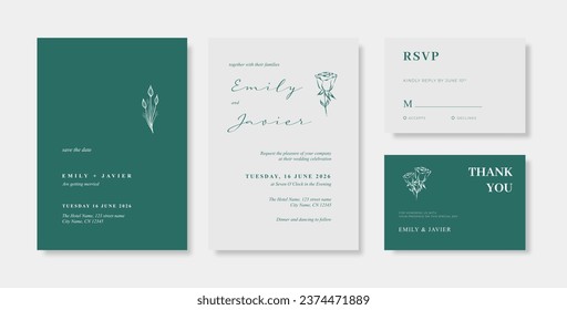 Simple and elegant wedding card template