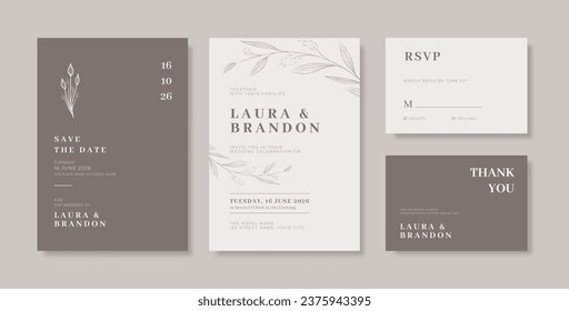 Simple and elegant wedding card template