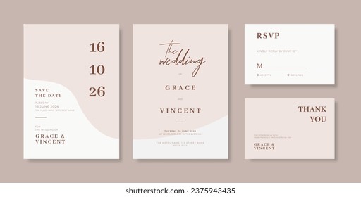 Plantilla de tarjeta de boda simple y elegante