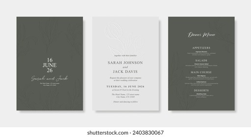 Simple and elegant wedding card template