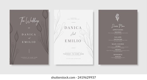 Simple and elegant wedding card template