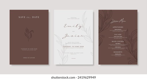 Simple and elegant wedding card template