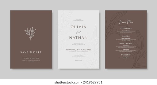 Simple and elegant wedding card template