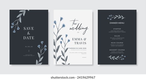 Simple and elegant wedding card template