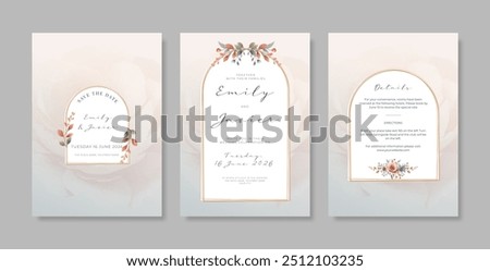 Simple and elegant wedding card template
