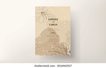 simple and elegant wedding invitation card floral 