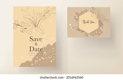 simple and elegant wedding invitation card floral 