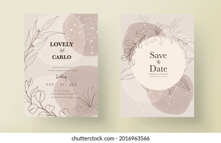 simple and elegant wedding invitation card floral 