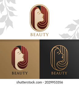 simple elegant woman beauty logo template