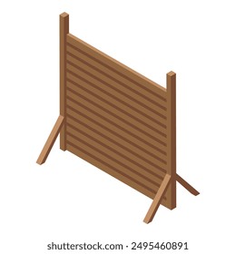 Simple and elegant wooden room divider standing on the floor, providing privacy and style