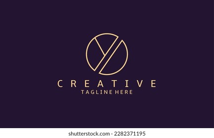 Simple Elegant Y Letter Logo Design. Modern minimalist YI YD creative initials based vector icon template. Luxury premium logo design for your company.