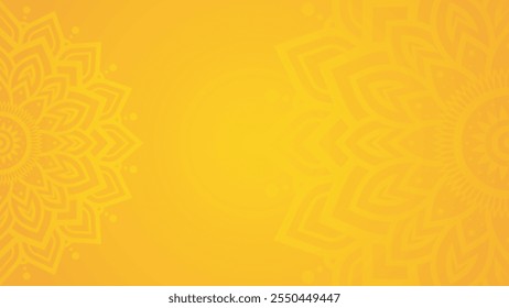 Simple Elegant Yellow Mandala with Subtle Floral Background Design 