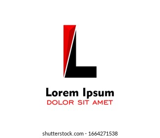 Simple and elegent letter L logo design with triangle isolated red color
