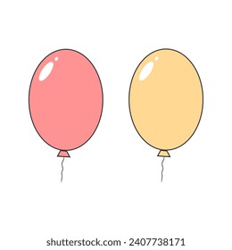 Simple element balloon celebration vector by phoeblue studio 