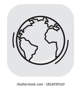 Simple element globe planet. Earth sign. World symbol. Thin line icon on white background. Vector illustration.