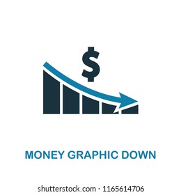 Simple element illustration. Money Graphic Down concept symbol design from money collection. Can be used for web, mobile and print. web design, apps, software, print.
