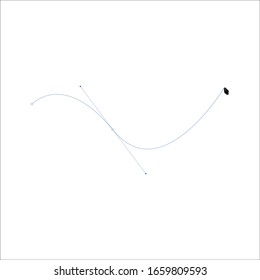 simple elements drawing in adobe illustrator on white background. imitation of drawing or disigning or creating illustration on start of the work. curve shape