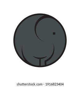 simple elephant in circle logo vector