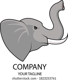 a simple elephant head logo