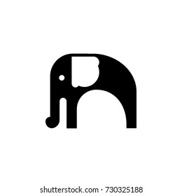 Simple elephant icon on white background