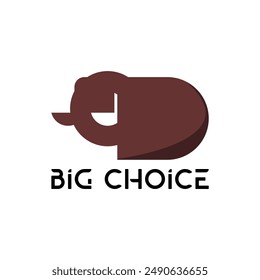logotipo simple del elefante. color marrón, marca, negocio, gran opción