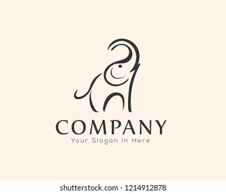 simple elephant logo drawing art