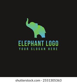 simple elephant logo with gradient style