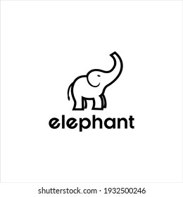 Simple Elephant Logo, Head Animal Vector Design