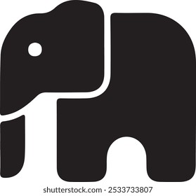 Ilustración simple del icono del logotipo del elefante