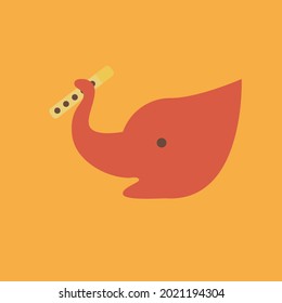 simple elephant logo isolated on yellow background
