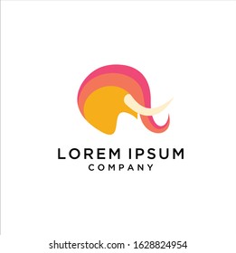 Simple elephant logo vector design, elephant colorful Idea logo design inspiration