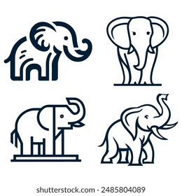 simple Elephant logo vector icon illustration