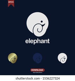 Simple elephant logo vector template design