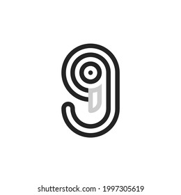 simple elephant and number 9 logo