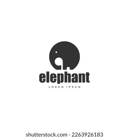 simple elephant silhouette logo icon design