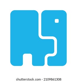 Simple Elephant Square Vector Logo