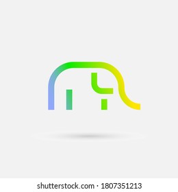 simple elephant symbol isolated on white background, wild logo