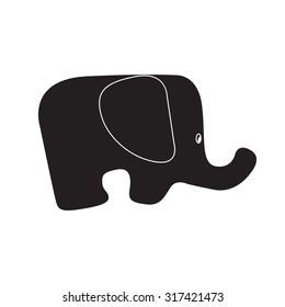 Simple elephant in vector. Great for stickers, wall art, nursery decor