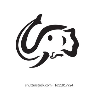 Simple elephant vector logo design