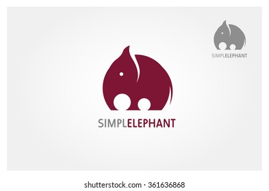 Simple Elephant Vector Logo Template.  Elephant vector illustration.
