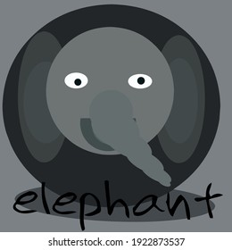 Simple elephant vector, suitable for use on children's painting book covers