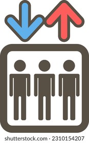 Icono de ilustración simple del elevador