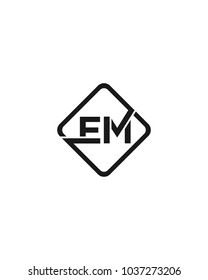 Simple EM initial Logo design template vector illustration