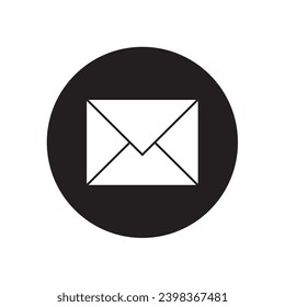 La dirección de correo electrónico simple firma el blanco en un círculo