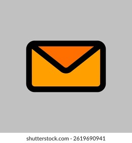 A simple email envelope icon suitable for web design, representing communication and messaging applications.