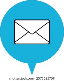 Simple email icon in light blue speech bubble