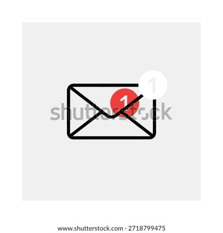 Simple email icon with a red notification badge indicating unread messages