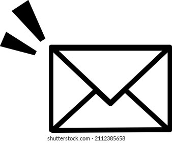 Simple email icon (with an appeal symbol)