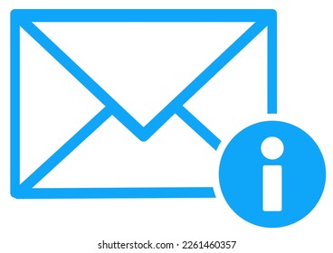 A simple email icon (with a lit blue notification icon)