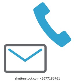 Sencillo conjunto de iconos de correo electrónico y teléfono